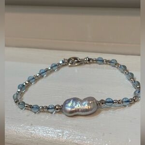 Freshwater Pearl And Gemstone Bracelet On Sterling Silver